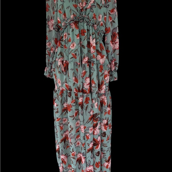 Orange Long Sleeve Bishop Sundress for Wedding Guest - Picture 6 of 9